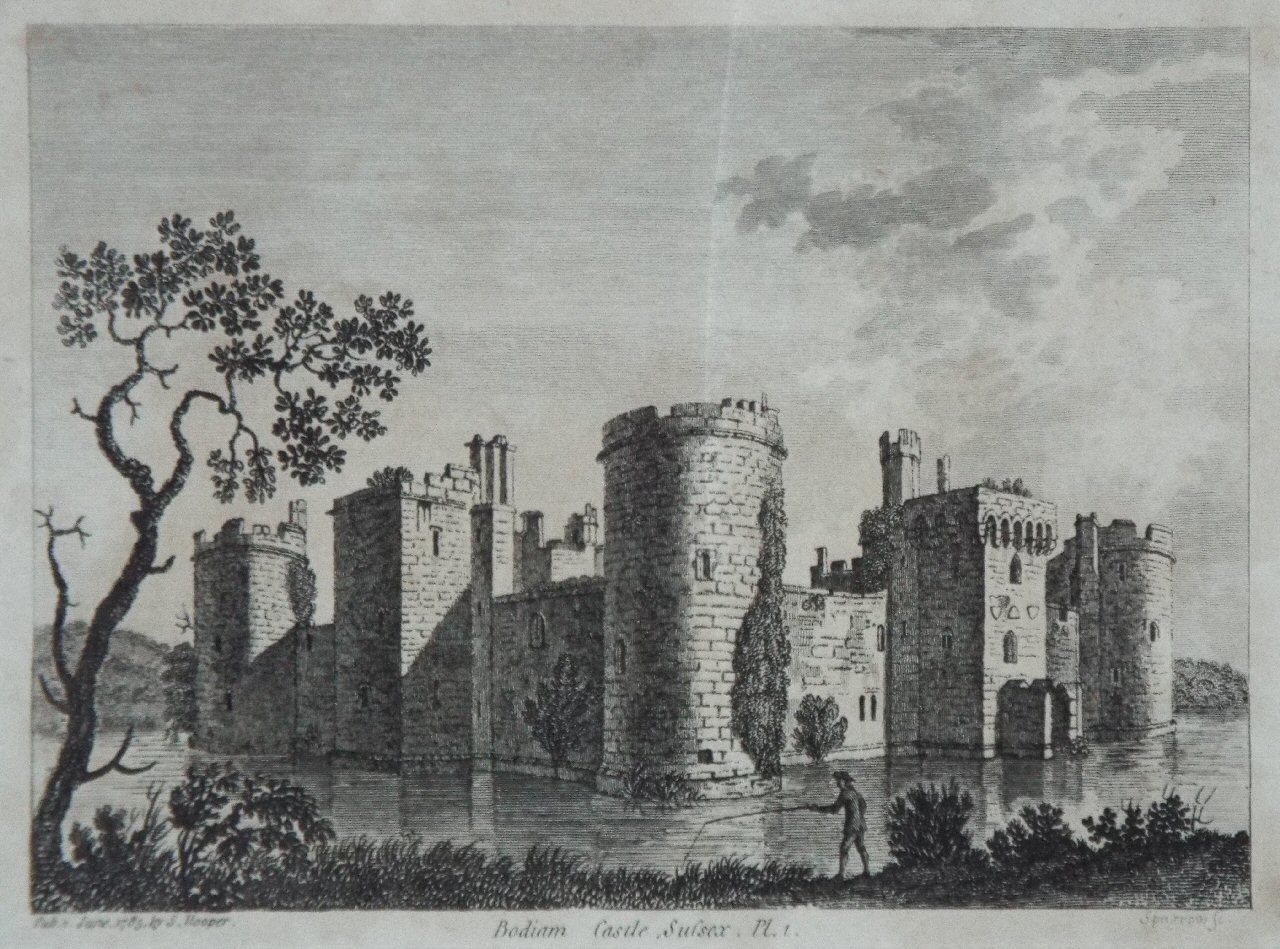 Print - Bodiam Castle, Sussex. Pl. 1. - 